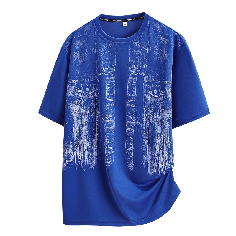 Camiseta de manga curta masculina de verão casual solta meia manga camiseta masculina respirável