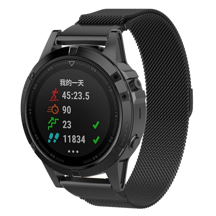 

For Garmin Fenix 7X Milanese Watch Band чёрный
