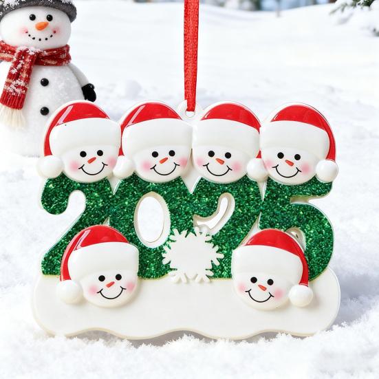 Personalized Christmas Ornaments 2025 Custom Family of 2/3/4/5/6 Snowman Ornaments for Xmas Tree Decor