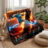 Coperta in Flanella Personalizzata con Nome Cristiano Ronaldo Logo Calcio Coperta Plaid in Pile Personalizzata Regalo Speciale per Divano Camera da Letto Casa