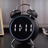 Retro Digital Alarm Clock LED Display Loud Bell Alarm Clock Analog 2 Bell High-pitched Alarm Clock Non Ticking For Heavy Sleeper