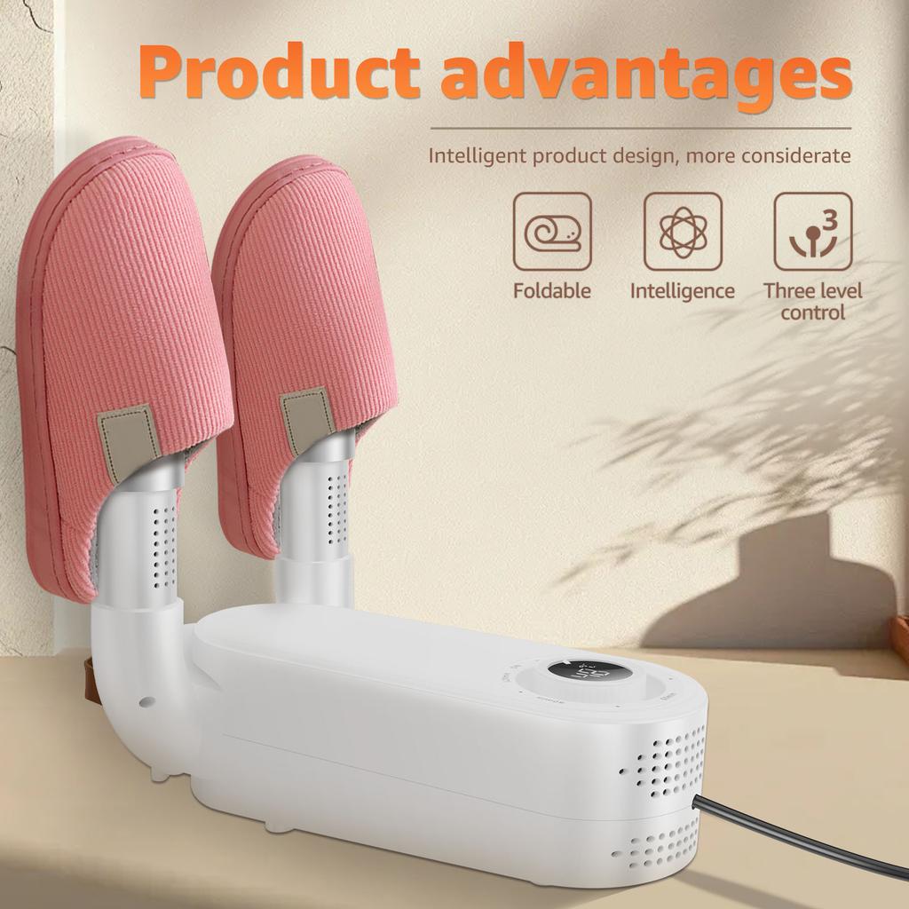Shoe Dryer Intelligent Timer Adjustable Dryer Quick Drying Deodorizing Sterilizing Shoe Dryer Household Shoe Warmer Heater