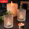 Nordic Floral Glass Candle Holder - Transparent Aromatherapy Decor