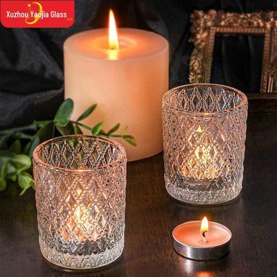 Nordic Floral Glass Candle Holder - Transparent Aromatherapy Decor