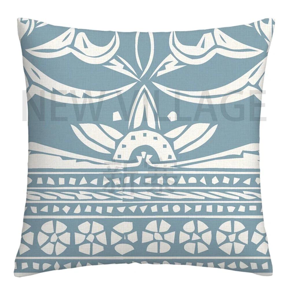 Federa cuscino geometrica lino blu lago bianco fodera cuscino divano decorazione casa può essere personalizzata per te 40x40 45x45 50x50 60x60