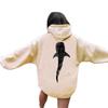 Damen Hoodie mit langen Ärmeln für Herbst/Winter - Unifarben mit Buchstaben-Print