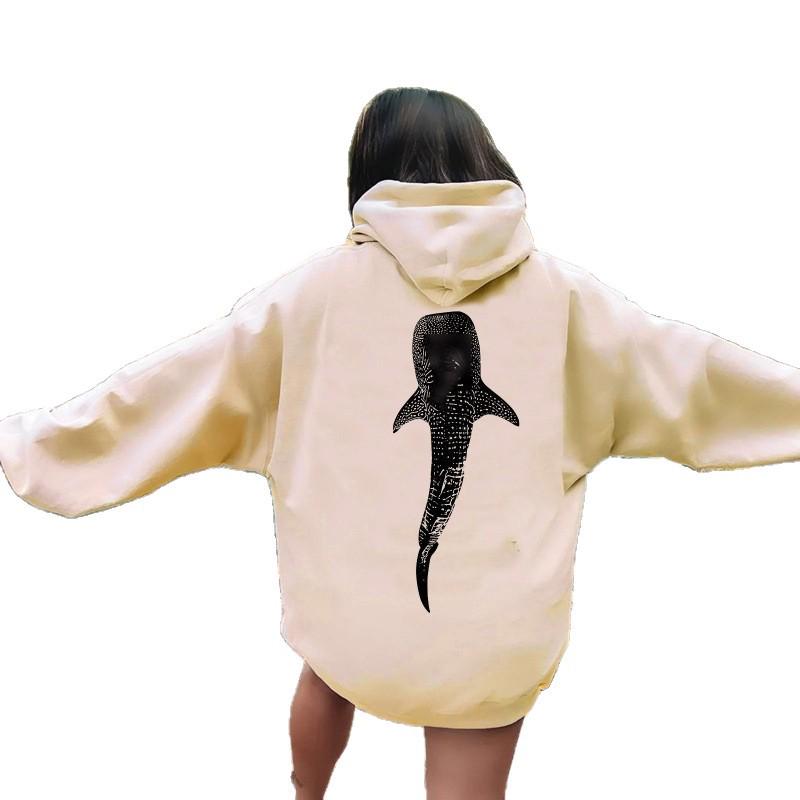Damen Hoodie mit langen Ärmeln für Herbst/Winter - Unifarben mit Buchstaben-Print