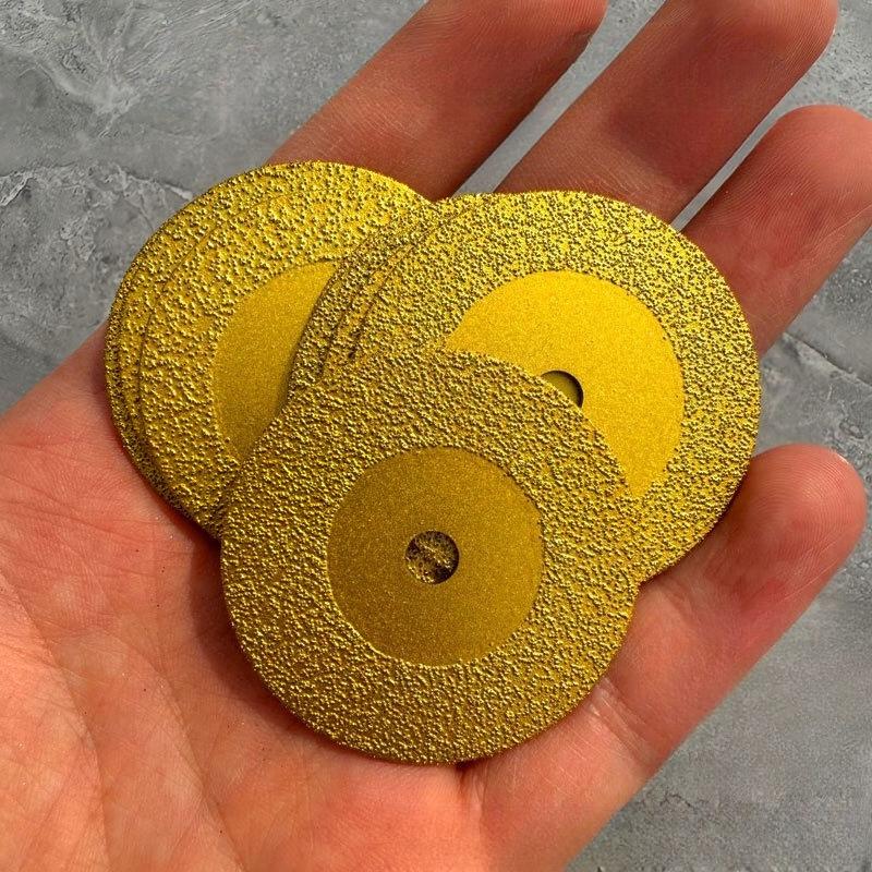 5Pcs/Set 20-50mm Tin-Coated Diamond Cutting Discs for Rotary Tools, Circular Saw Blades for Gemstone, Glass & Ceramic