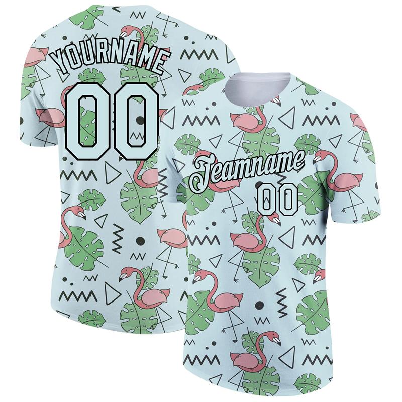 Flamingo Grafika 3D Tisk S Vlastním Jménem Dres Pánské Tričko Krátký Rukáv Posilovna Sport Fitness Havajský Styl Trička