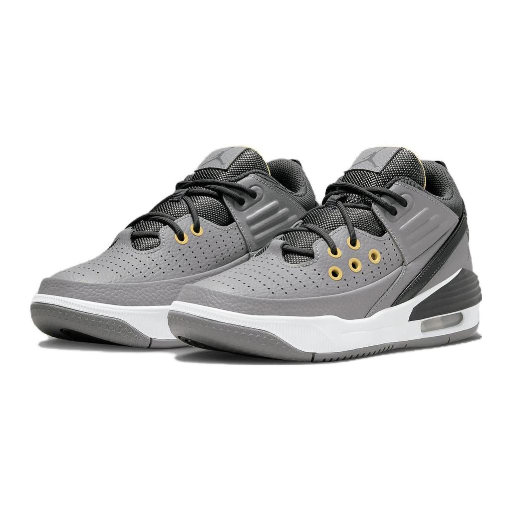 Jordan Max Aura 5 Comfortable Slip Resistant Cushioning Low top Children's Basketball Shoes Gray Teenagers DZ4352-007