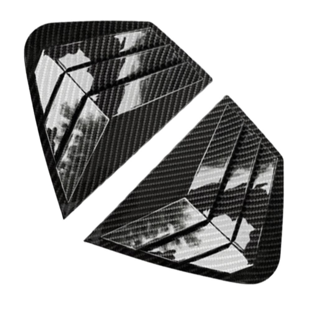For Kia Optima K5 2011-2015 Rear Side Window Louvers Air Vent Scoop Shades Cover Trim Glossy Black/ Carbon Fiber Black