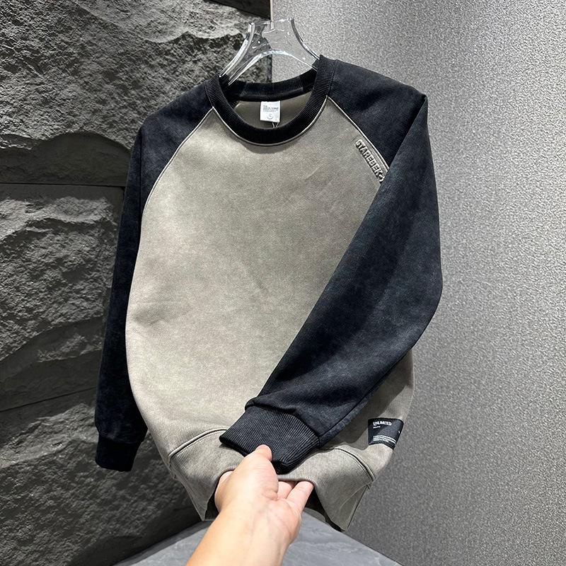 Men s Autumn/Winter Tie-Dye Velvet Hoodie: Color Block Design, American High Street Style, Handsome & Loose, 2025 Edition XL