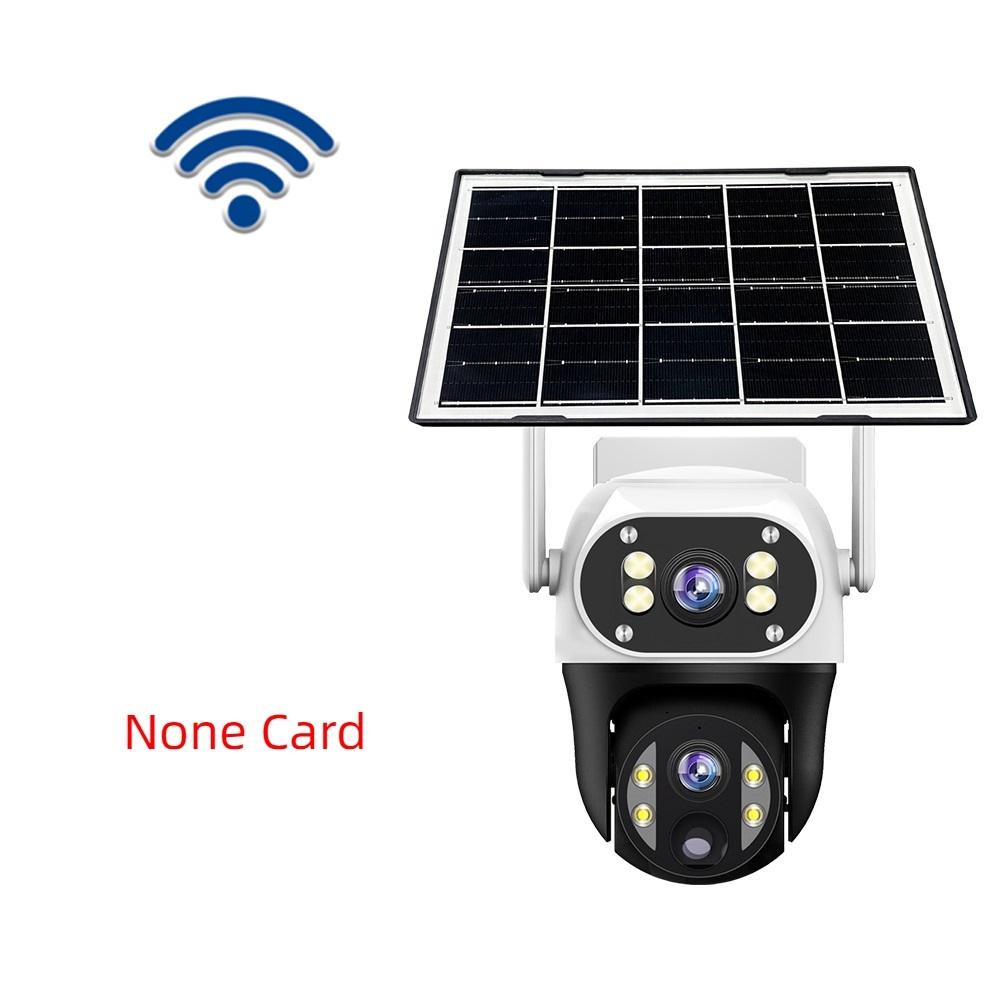 V380 Outdoor Home Garden Monitoring Dual Lens Full Color Night Vision 4G/Wifi Remote Solar Camera