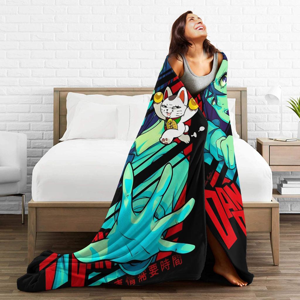 MOMO Dandadan Super Warm Blanket  Decorative Plush Throw Blanket Aesthetic Outdoor Flannel Bedspread Sofa Bed Cover