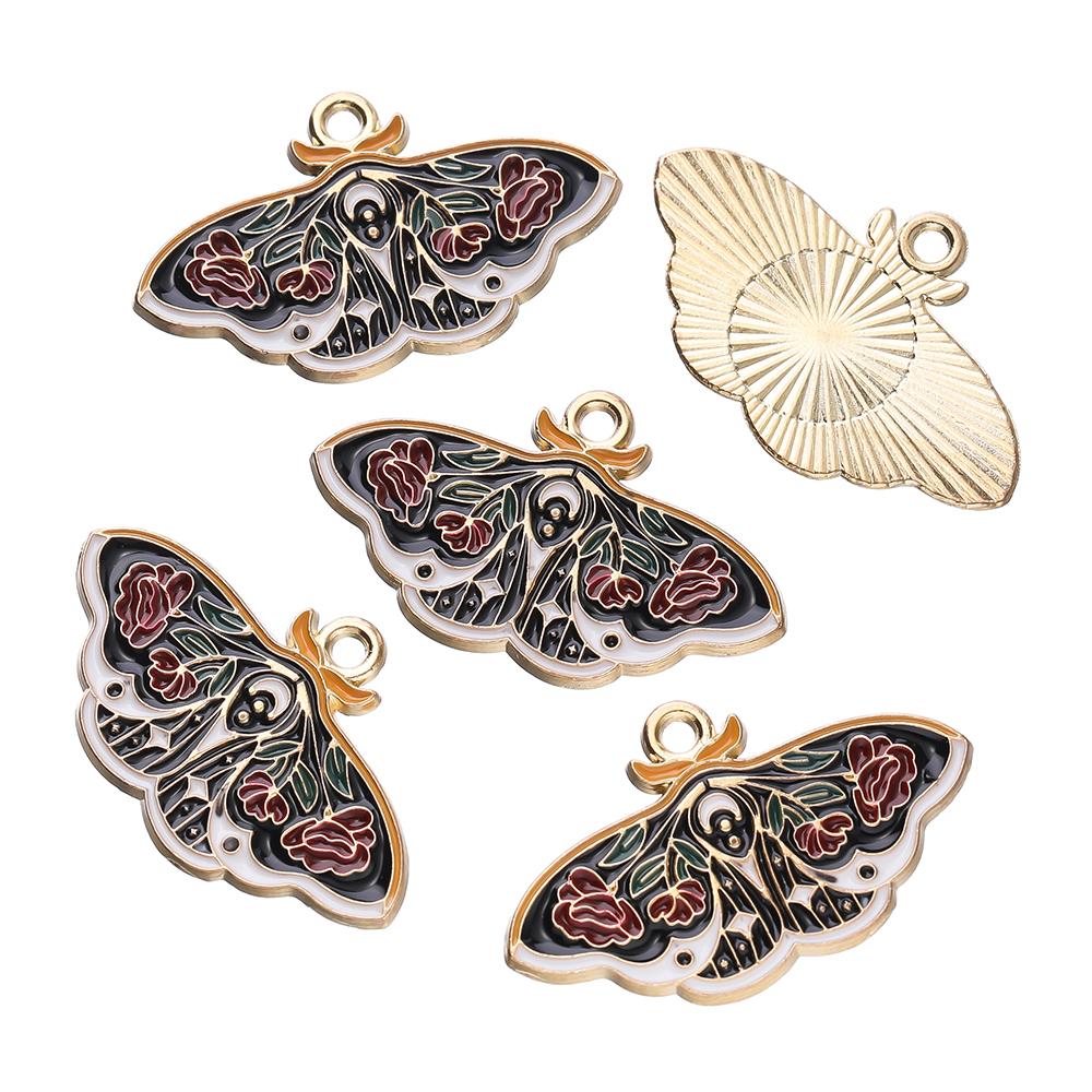10pcs Enamel Butterfly Alloy Pendants Colorful Dropping Oil Necklace Charms For DIY Jewelry Bracelet Earrings Making Findings
