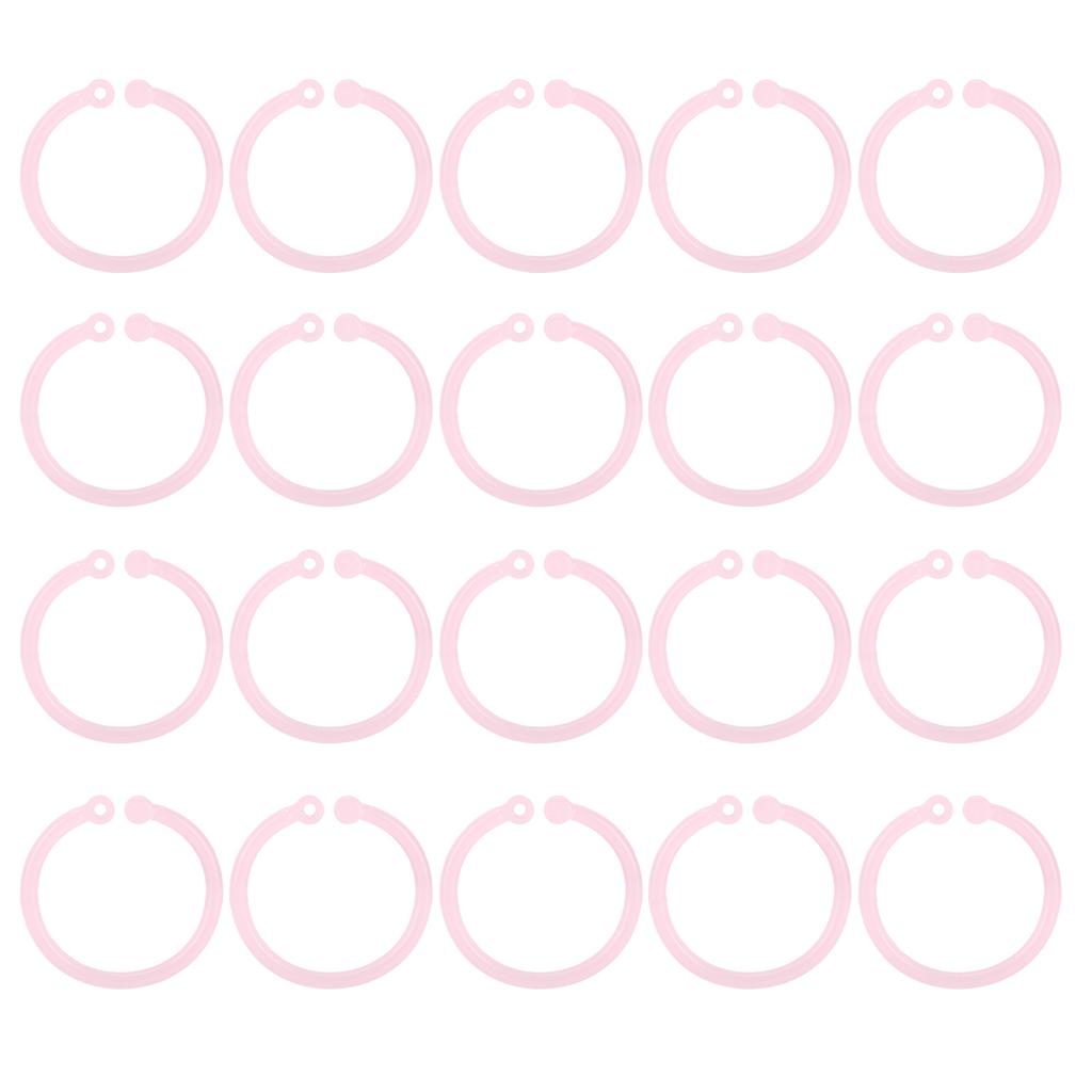 20pcs Plastic Rings Transparent Flexible Loose Leaf Book  Rings for School Home Office Cards D