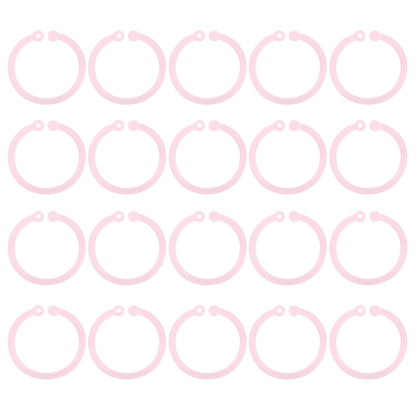 20 шт. Пластиковые кольца прозрачные гибкие свободные листы кольца для книг для школы домашнего офиса карты D Pink