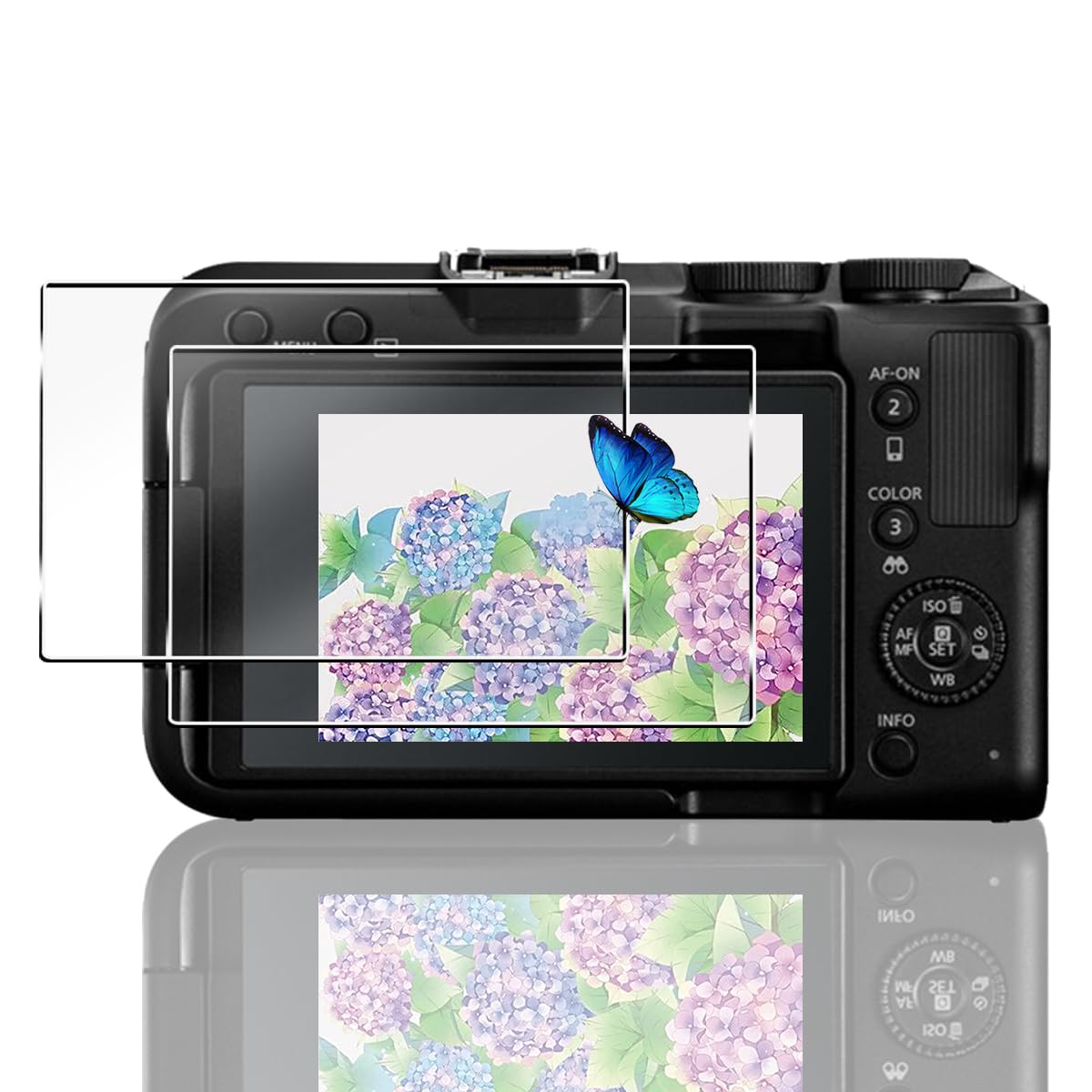 

Set of 2 Tempered Glass Screen Protectors for Canon EOS R50 V R100 by Asahi Glass of 9H 3D Touch high high rounded and easy / [Made Japan, Hardness].