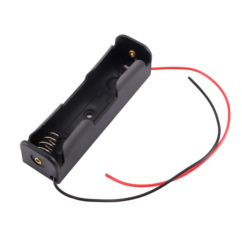 Plastic Battery Holder Storage Box Case For 18650 Rechargeable With Wire Lead