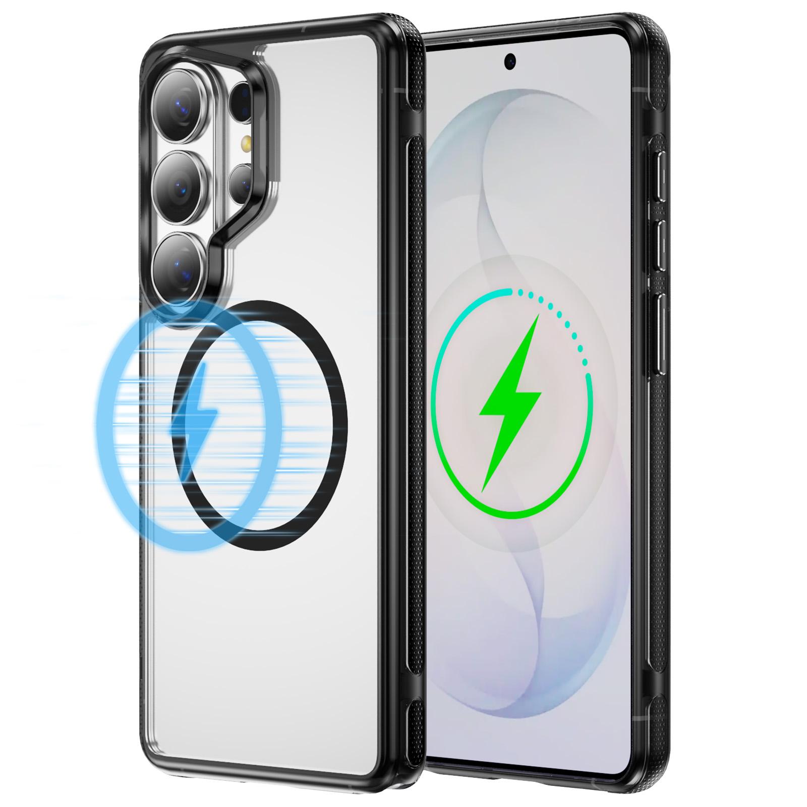 

Case for Samsung Galaxy S26 Ultra S25 S24 Plus S 26 Wireless Charging Cover Clear Cell Phone Cases Magnetic Coque Galaxy S24+ чёрный