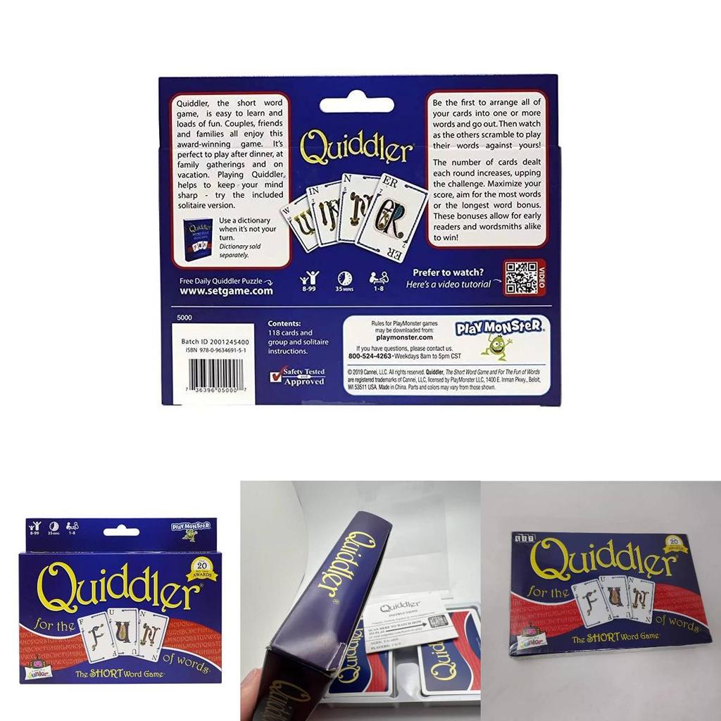 Coinvolgente Gioco di Carte Quiddler Per Famiglia e Amici con Design a Cinque Corone Ideale per Strategia e Divertenti Riunioni