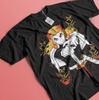Anime Kyojuro Rengoku Flame Hashira Demon Slayer Kimetsu No Yaiba Black T-Shirt