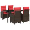 Outdoor Table Set 5 Pcs Poly Rattan