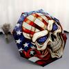 American Flag Skull Umbrella, Portable 3-Fold Compact Umbrella,Christmas Gift E