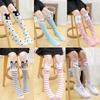 Girls' Cute Cartoon Cotton Knee-High Socks - Japanese Style for Spring & Autumn