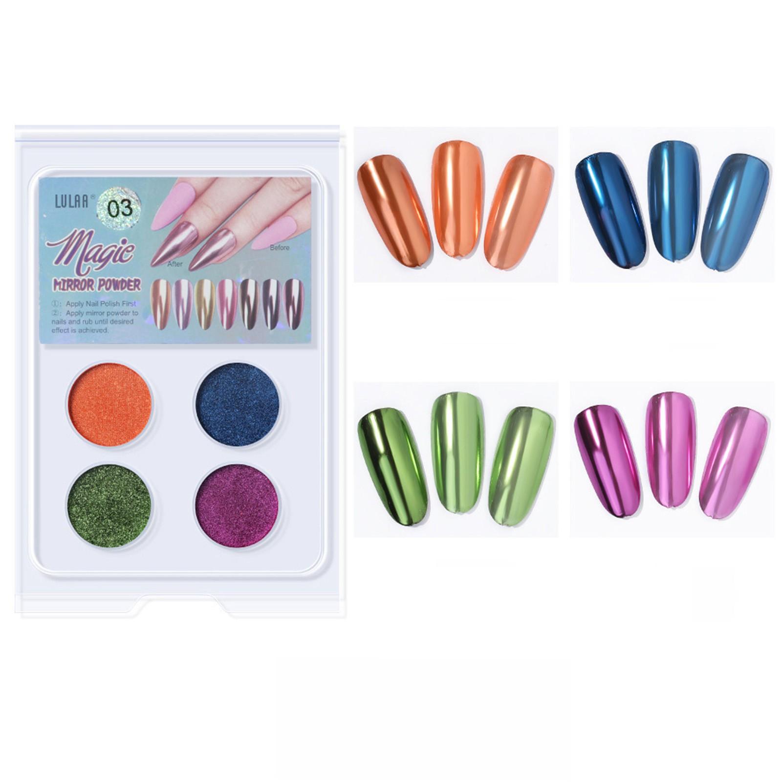 

Пудра для ногтей с зеркальным эффектом, однотонная пудра телесного цвета, набор из 4 цветов