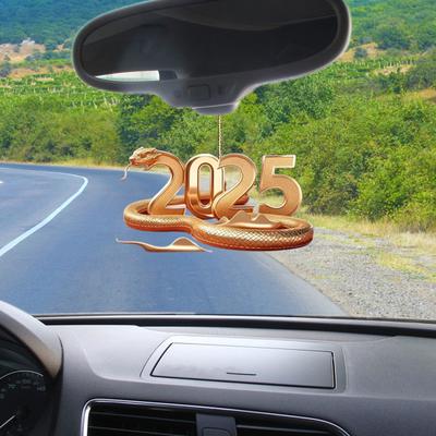 1/2ks Hadí přívěsek do auta Akrylové vánoční závěsné dekorace pro Nový rok Roztomilý vzor dárkové krabičky Ozdoba Všestranný přívěsek na auto/tašku Dekorace okna/kanceláře