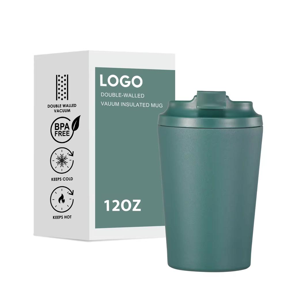 Custom Logo Coffee Mug Stainless Steel Thermos Cup Water Bottles 380mL Vacuum Portable Flask Tumblers Cups Water Bottle