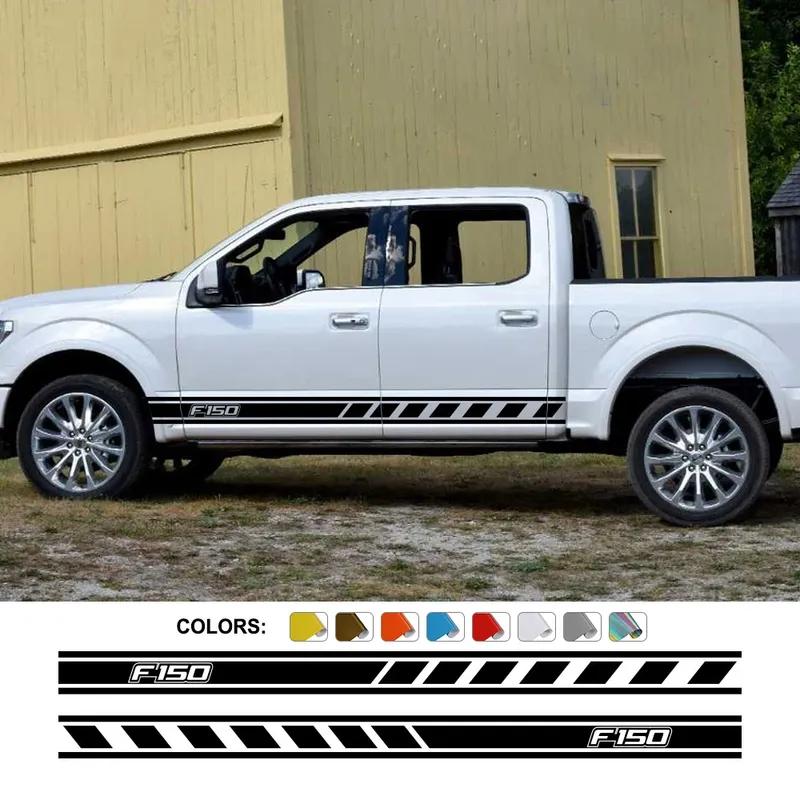 Pickup Door Side Stickers For Ford F 150 Raptor Truck Graphics Skirt Stripes Decor Decals Vinyl Cover Auto Tuning Accessories
