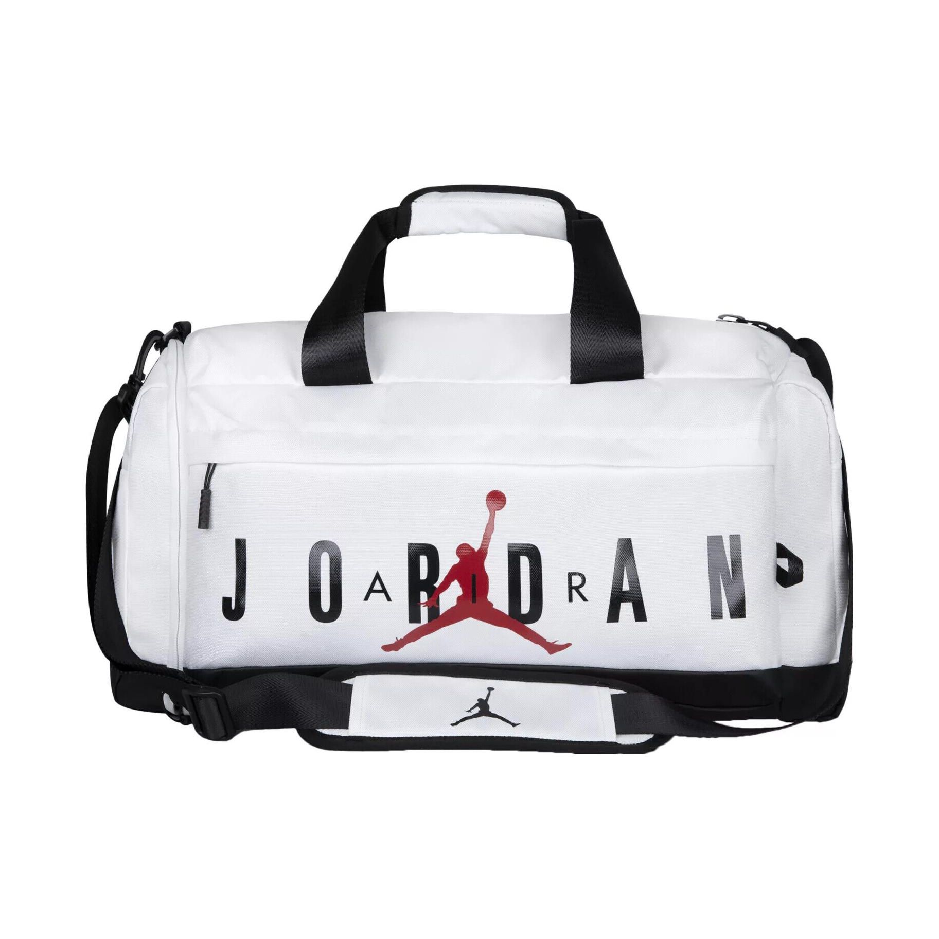 Jordan Air Classic Large Logo Zipper Closure Polyester Travel Gym Bag Unisex bags White FD7040-100 Large
