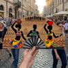 Elegant Flowers Handheld Fan Peacock Tail Pattern Silk Folding Fan Dance Fan  Outdoor Travel