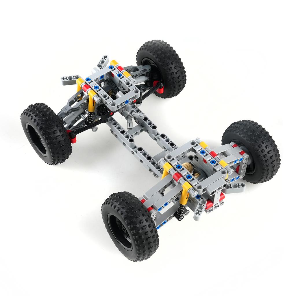 MOC 4WD Independent Suspension Differential Chassis Steering Axle Building Blocks Four-wheel Drive Tech Car Parts Toys Kids Gift