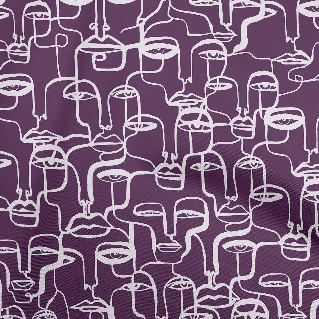 oneOone Bavlněný Flex Prachově Růžový Látka Abstraktní Obličej Prošívací Potřeby Potisk Šicí Látka Na Metráž 40 Palců