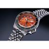 Seiko 5 Sports SSK005KC Men's Mechanical Automatic Watch Silver Black Orange Dial GMT Function Stainless Steel