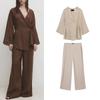 Spring New Elegant Cross Kimono Outerwear 6078572 Split Details Elegant Trousers 5056572