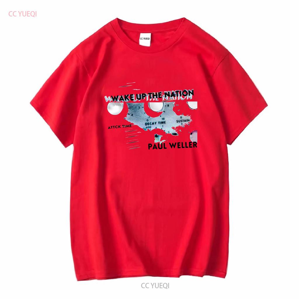 PAUL WELLER WAKE UP THE NATION WHITE T SHIRT NEW OFFICIAL MOD JAM STYLE COUNCIL long or short sleeves vintage Washed Stretched