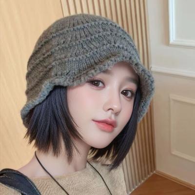 New Autumn and Winter Warm Hat Women's Ear Protection Thickened Large Head Circumference Showing Face Small Baotou Fisherman Hat