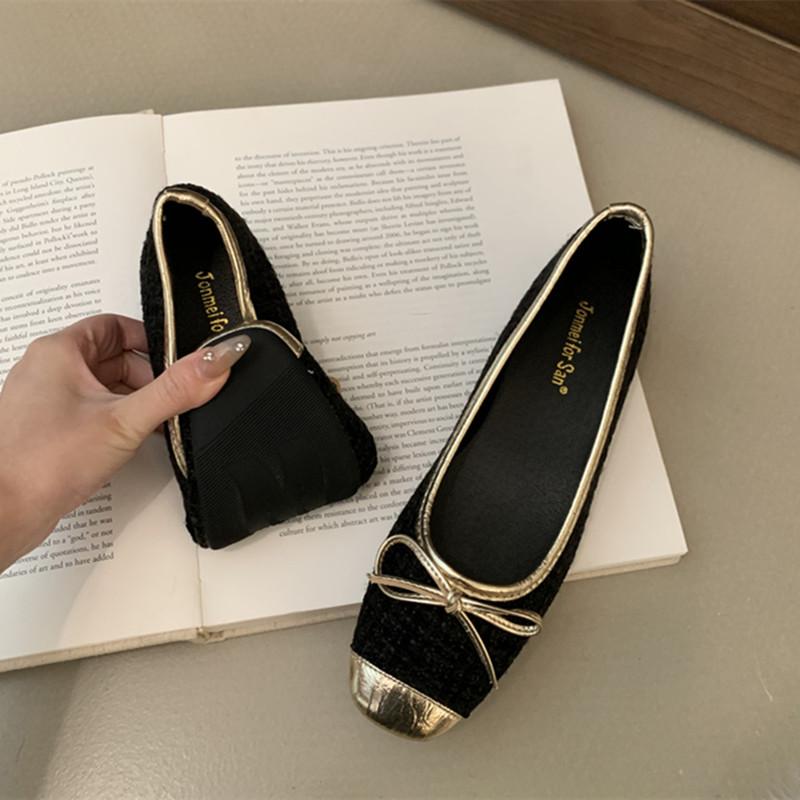 

Мода Bailamos 2025 Весна Женские Балетки Мода Круглый Носок Бант Слипоны Балетки Обувь Мягкая Плоская Женская Повседневная Платье Балетки 39 чёрный