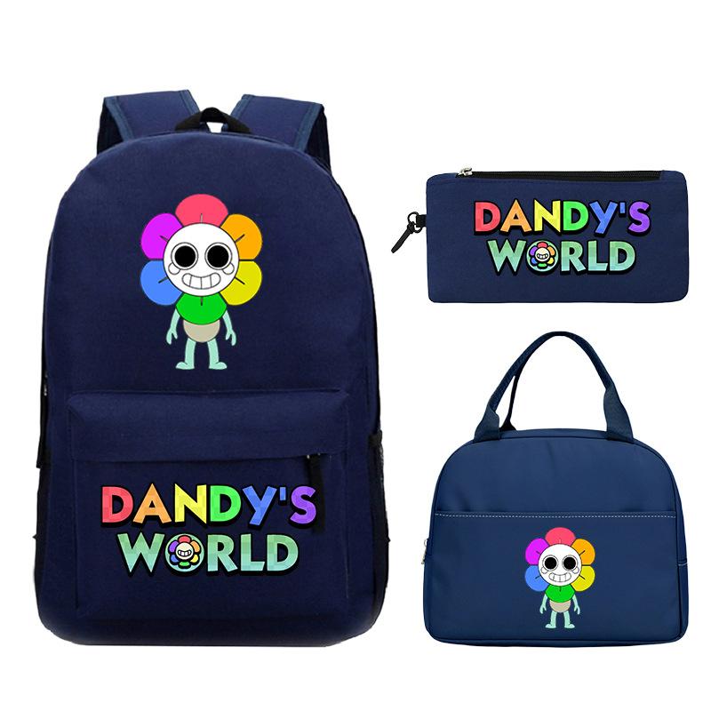 Dandy's World Game Merchandise Printed Primary and Secondary School Schoolbag Three-piece Set Foreign Trade Popular Children's Backpack