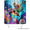 Coastal Marine Shower Curtain: Dolphin, Starfish, Seahorse, Seashell, Sea Turtle - Moisture-Proof, Mildew-Resistant, Waterproof, Beach Bathroom Décor