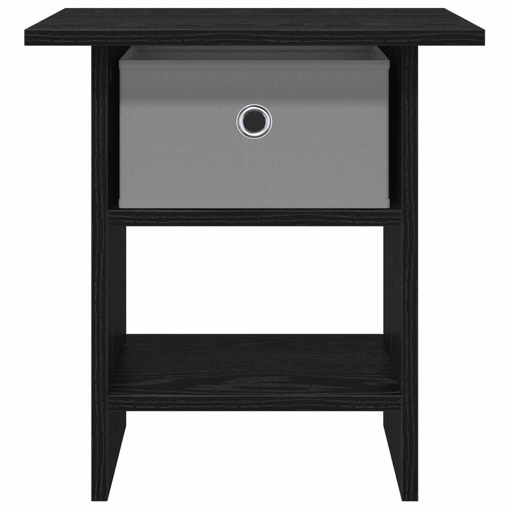 Nightstand Set of 2 Black Oak Effect 41 X 40 X 45 Cm