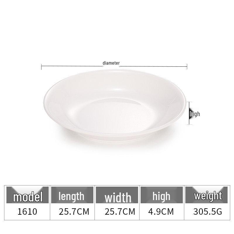 White Melamine Plastic Round Plate for Catering and Restaurant Dining