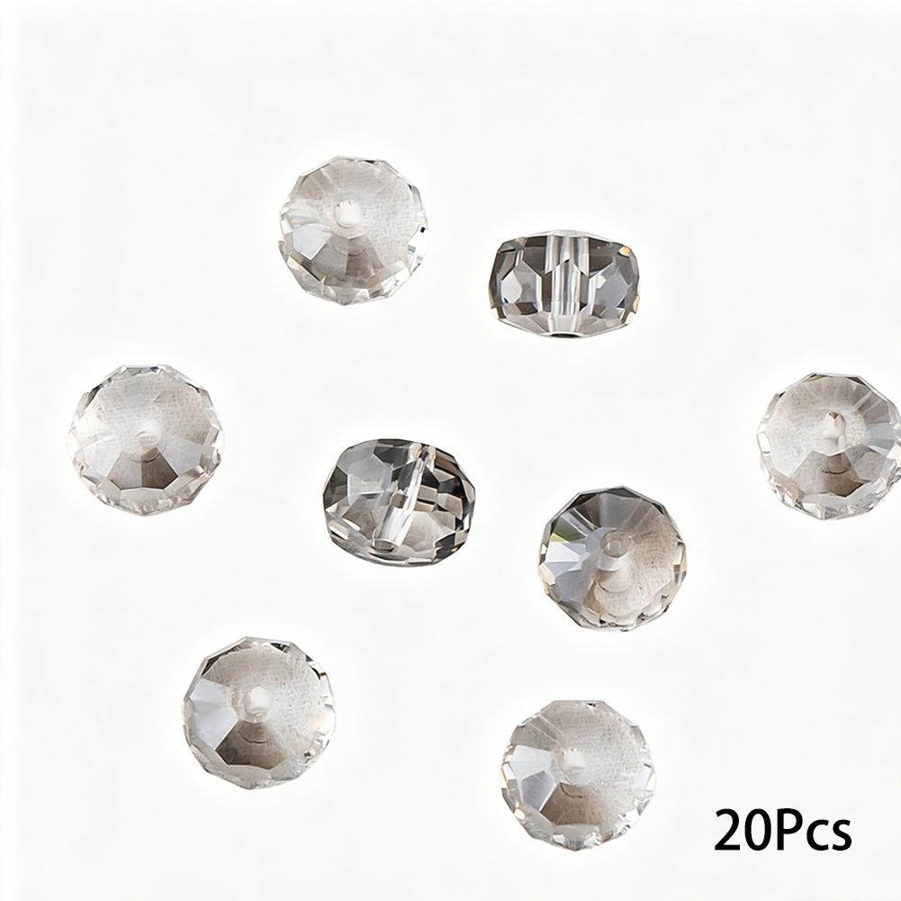20Pcs Glass Beads High Transparent Colored Cut Glass Crystal Spacer Beads For DIY Jewelry Making Accessories