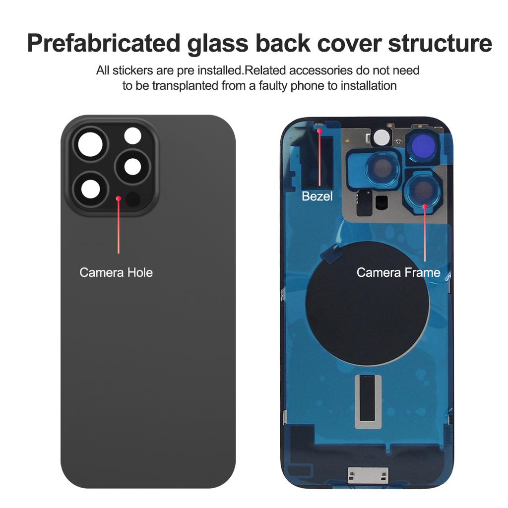 Para iPhone 16 Pro Panel Trasero de Cristal Tapa de Batería Piezas de Repuesto Carcasa Trasera con Lente de Cámara para iPhone 16Pro Max