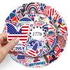 50pcs Independence Day Graffiti Creative Slogan Stickers: Waterproof Phone & Suitcase Decor