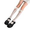 Women Girl Hollow Pile Socks Lolita Lace Calf Socks Stretchable Large Bow Lace Socks Gift for Anniversary Day